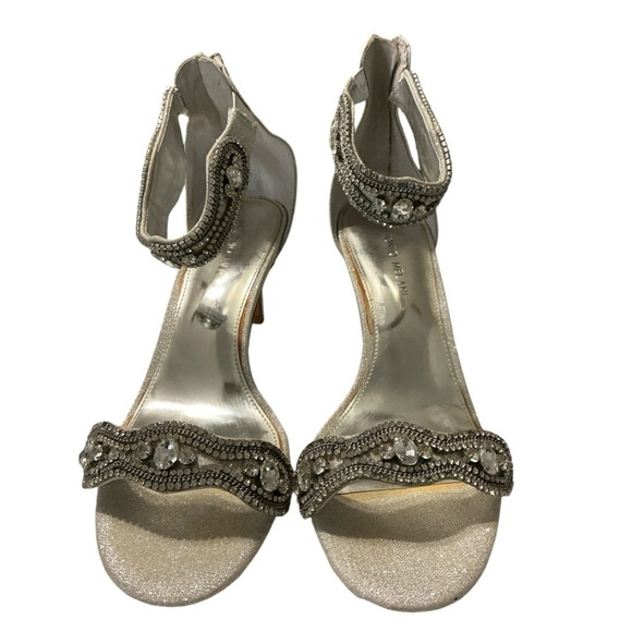 Antonio Melani Sadina Silver Rhinestone‎ Wedding Zip Shoe 10 - Picture 2 of 8